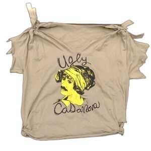 Modified Vintage Tan Ugly Casanova Tour Shirt Mustached Lady Size Small